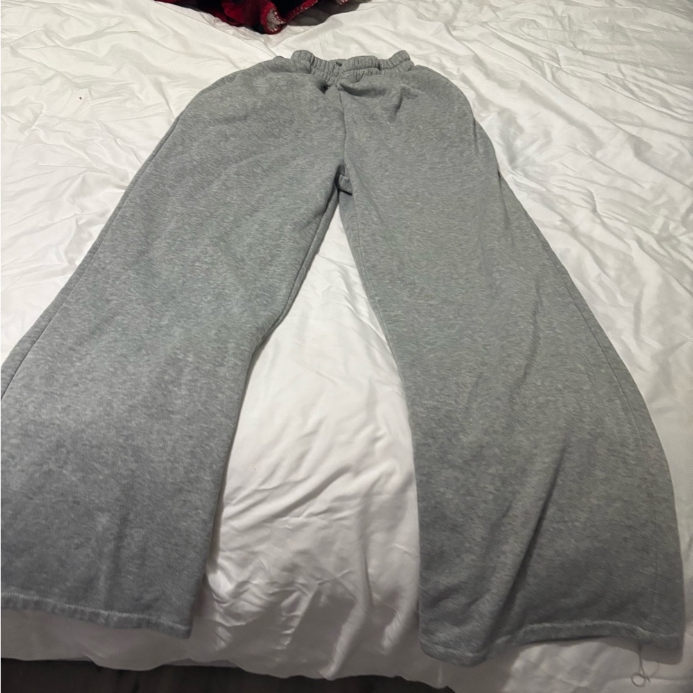 Gray Wide-Leg Lounge Pants